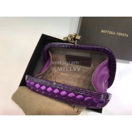 Bottega Veneta Cowhide Knitting Butterfly Hardware Evening Bag Purple