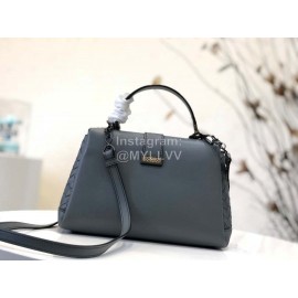 Bottega Veneta Fashion Napa Leather Woven Handbag Messenger Bag Gray Blue