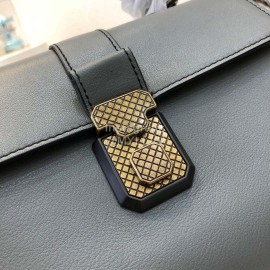 Bottega Veneta Fashion Napa Leather Woven Handbag Messenger Bag Gray Blue