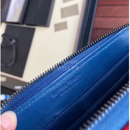 Bottega Veneta Classic Cowhide Woven Long Zipper Wallet Red 114076