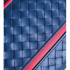 Bottega Veneta Classic Cowhide Woven Long Zipper Wallet Red 114076