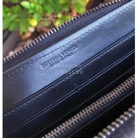 Bottega Veneta Classic Cowhide Woven Long Zipper Wallet 114076