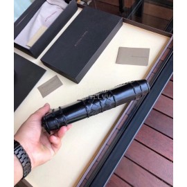 Bottega Veneta Classic Cowhide Woven Long Zipper Wallet Black 114076