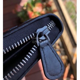 Bottega Veneta Classic Cowhide Woven Long Zipper Wallet Black 114076