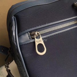 Bottega Veneta Nylon Leather Large Travel Bag Blue