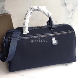 Bottega Veneta Nylon Leather Large Travel Bag Blue