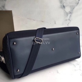 Bottega Veneta Nylon Leather Large Travel Bag Blue
