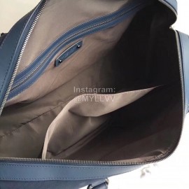 Bottega Veneta Nylon Leather Large Travel Bag Blue