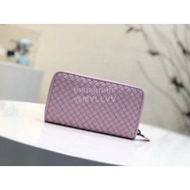 Bottega Veneta Fashionable Lambskin Knitted Butterfly Zipper Purse Pink 114076