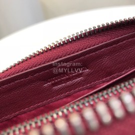 Bottega Veneta Fashionable Lambskin Knitted Butterfly Zipper Purse Wine Red 114077