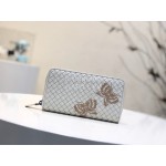 Bottega Veneta Fashionable Lambskin Knitted Butterfly Zipper Purse White 114078