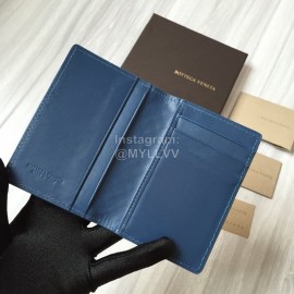 Bottega Veneta Simple Woven Cowhide Short Coin Purse Blue 273169