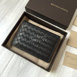 Bottega Veneta Simple Woven Cowhide Short Coin Purse Black 273169