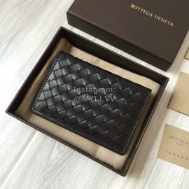 Bottega Veneta Simple Woven Cowhide Short Coin Purse Black 273169