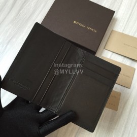 Bottega Veneta Simple Woven Cowhide Short Coin Purse Black 273169