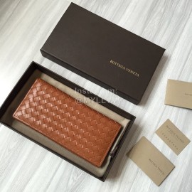 Bottega Veneta Fashion Woven Cowhide Long Folding Suit Clip Brown