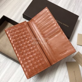 Bottega Veneta Fashion Woven Cowhide Long Folding Suit Clip Brown