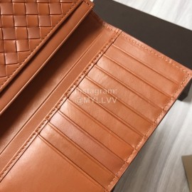 Bottega Veneta Fashion Woven Cowhide Long Folding Suit Clip Brown