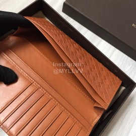 Bottega Veneta Fashion Woven Cowhide Long Folding Suit Clip Brown