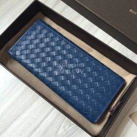 Bottega Veneta Fashion Woven Cowhide Long Folding Suit Clip Blue