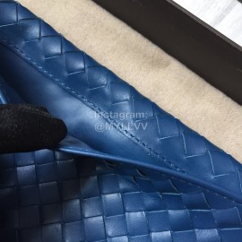 Bottega Veneta Fashion Woven Cowhide Long Folding Suit Clip Blue