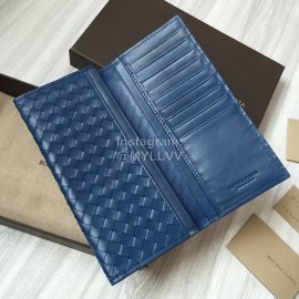 Bottega Veneta Fashion Woven Cowhide Long Folding Suit Clip Blue