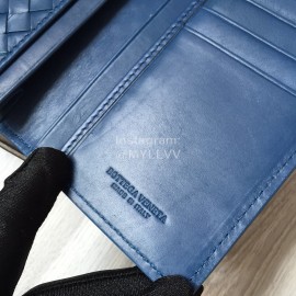 Bottega Veneta Fashion Woven Cowhide Long Folding Suit Clip Blue