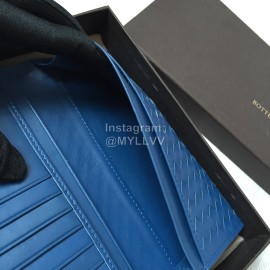 Bottega Veneta Fashion Woven Cowhide Long Folding Suit Clip Blue