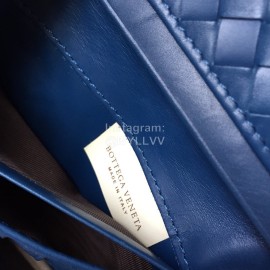 Bottega Veneta Fashion Woven Cowhide Long Folding Suit Clip Blue