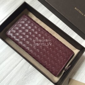 Bottega Veneta Fashion Woven Cowhide Long Folding Suit Clip Purple