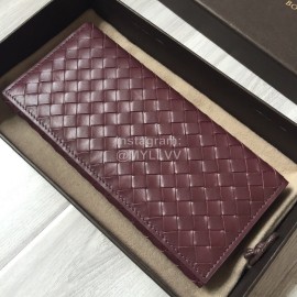 Bottega Veneta Fashion Woven Cowhide Long Folding Suit Clip Purple