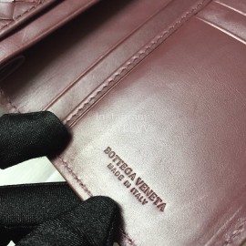 Bottega Veneta Fashion Woven Cowhide Long Folding Suit Clip Purple