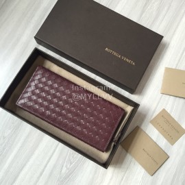 Bottega Veneta Fashion Woven Cowhide Long Folding Suit Clip Purple