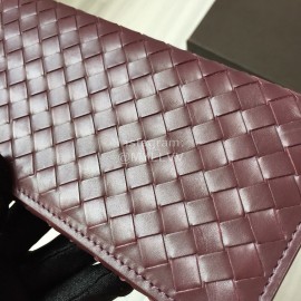 Bottega Veneta Fashion Woven Cowhide Long Folding Suit Clip Purple