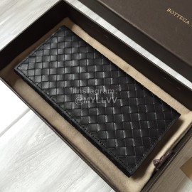 Bottega Veneta Fashion Woven Cowhide Long Folding Suit Clip Black