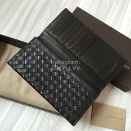 Bottega Veneta Fashion Woven Cowhide Long Folding Suit Clip Black
