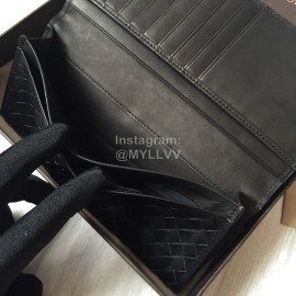 Bottega Veneta Fashion Woven Cowhide Long Folding Suit Clip Black