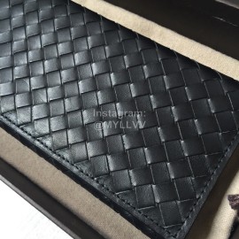 Bottega Veneta Fashion Woven Cowhide Long Folding Suit Clip Black