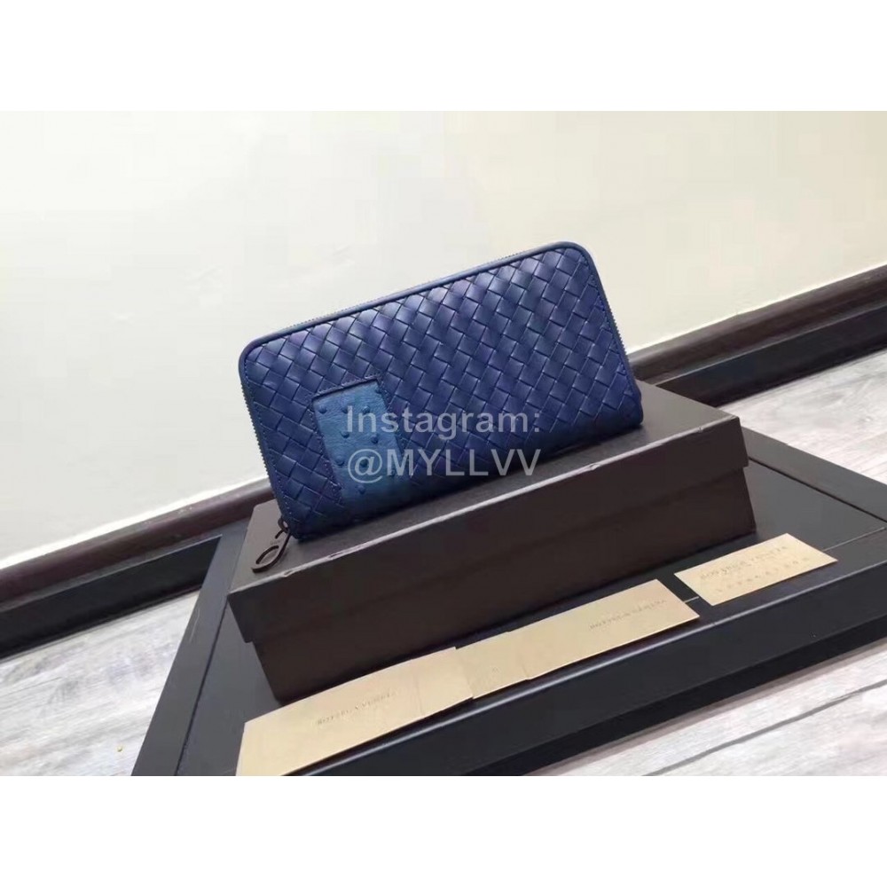 Bottega Veneta Fashion Woven Leather Long Zipper Purse 114076