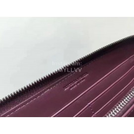 Bottega Veneta Fashion Woven Leather Long Zipper Purse Purple 114076