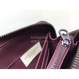 Bottega Veneta Fashion Woven Leather Long Zipper Purse Purple 114076
