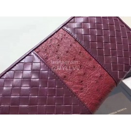 Bottega Veneta Fashion Woven Leather Long Zipper Purse Purple 114076