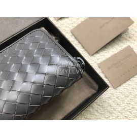 Bottega Veneta Classic Woven Cowhide Short Zipper Purse 114075