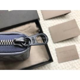 Bottega Veneta Classic Woven Cowhide Short Zipper Purse 114075