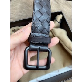 Bv Fashion Woven Calf Pin Buckle 35mm Belts Coffee