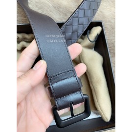 Bv Fashion Woven Calf Pin Buckle 35mm Belts Coffee
