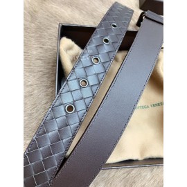 Bv Fashion Woven Calf Pin Buckle 35mm Belts Coffee