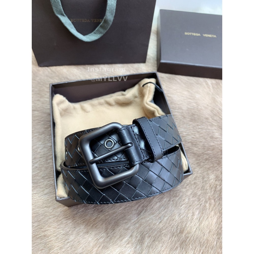 Bv Fashion Woven Calf Pin Buckle 35mm Belts Black