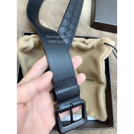 Bv Fashion Woven Calf Pin Buckle 35mm Belts Black