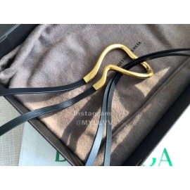 Bv New Calf Long Lace Up 14mm Belts For Women Black